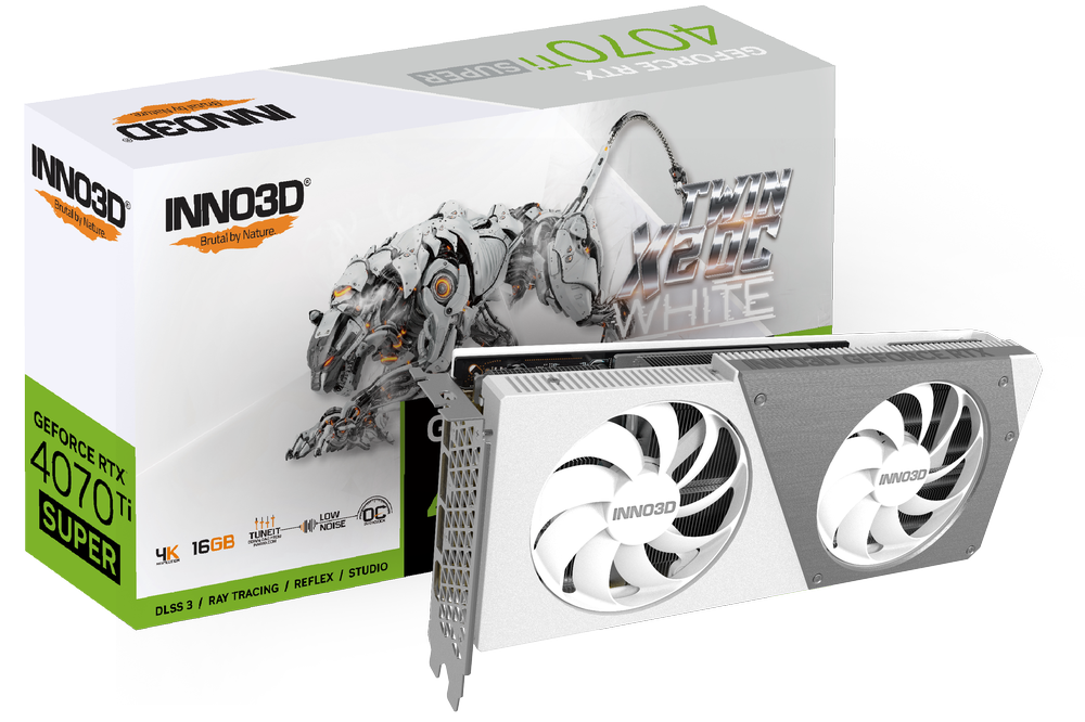 INNO3D GeForce RTX 4070 Ti Super Twin X2 OC White 16GB Nvidia Graphic Card