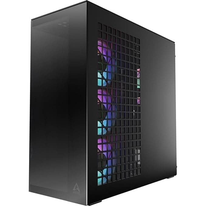 ARCTIC Xtender VG (Mirror Black) with Vertical GPU Mount Case