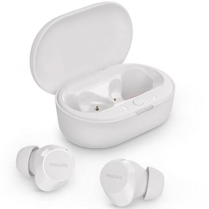 PHILIPS TAT1209WT/00 TRUE WIRELESS EARBUDS, IN-EAR ACTIVE NOISE CANCELLING BLUETOOTH V5.3 EARPHONES WITH MIC, 18H PLAY TIME, SHANK SHAPE, IPX4, TOUCH CONTROLS & CHARGING CASE FOR IPHONE/IPAD (WHITE)