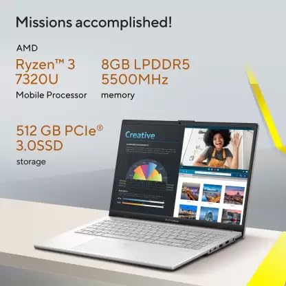 ASUS VIVOBOOK GO 15 E1504FA-NJ321WS [R3-7320U RYZEN/16GB/512GB SSD/WIN11 HOME+MSO/15.6 INCH/INTEGRATED GRAPHICS /1 YEAR(S)/SILVER]
