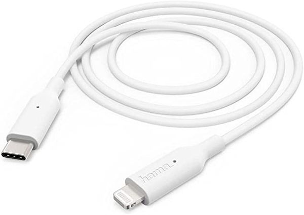 HAMA 183295 Charging Data Cable USB Type-C Lightning 1m Cable ( White )