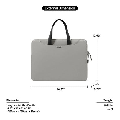 TOMTOC THEHER-A21 LAPTOP HANDBAG 13.5-14 INCH-GRAY