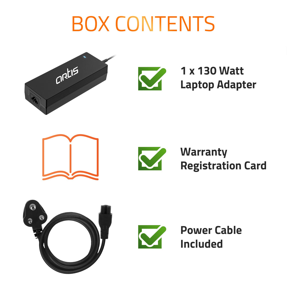 AR1205 130 Watt Laptop Charger/Adapter with Power Cord Compatible with Lenovo Laptops (20V/6.75A, Pin: USB)