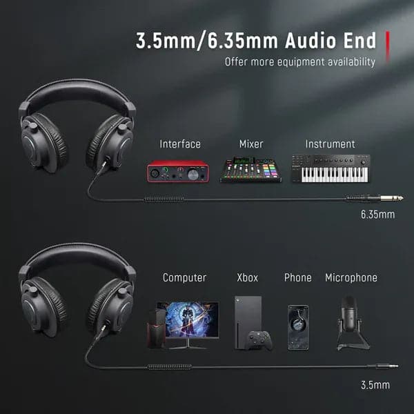 FIFINE H8 Studio Wired Stereo Gaming Headphone With Mic ( Black ) ( PC/Mac )