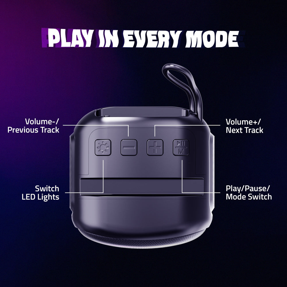 BT10 wireless Bluetooth Speaker with USB input, TF card Input FM Radio and TWS (10W RMS Output)