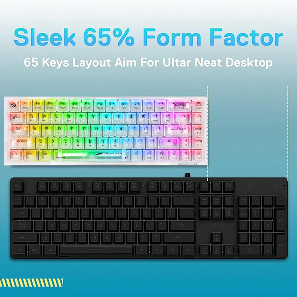 REDRAGON K631 Pro Castor 65% Mechanical Wired Gaming Keyboard ( White ) ( Translucent Custom Switch )