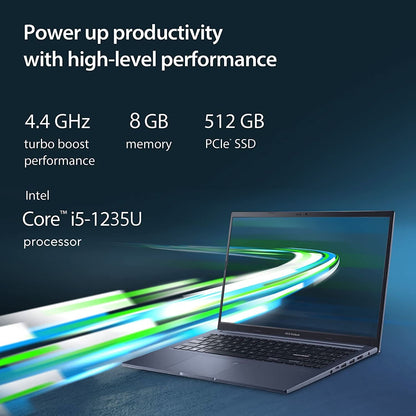 ASUS VIVOBOOK 15 X1502ZA-EJ532WS [CI5-1235U 12TH GEN/8GB DDR4/512GB SSD/WIN11 HOME+MSO/15.6 INCH/INTEGRATED GRAPHICS /1 YEAR(S)/BLUE]