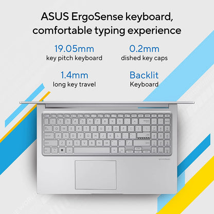ASUS X1504VA-NJ322WS [CI3-1315U 13TH GEN/8GB DDR4/512GB SSD/WIN 11 HOME +MSO/15.6 INCH/INTEGRATED GRAPHICS /1 YEAR(S)/SILVER]