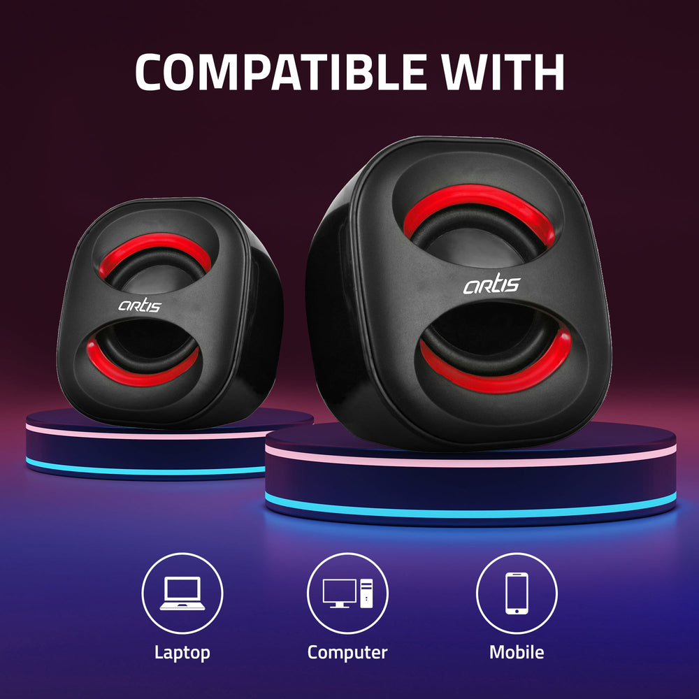 MINI 2.0 USB Multimedia Speaker (Black-Red)