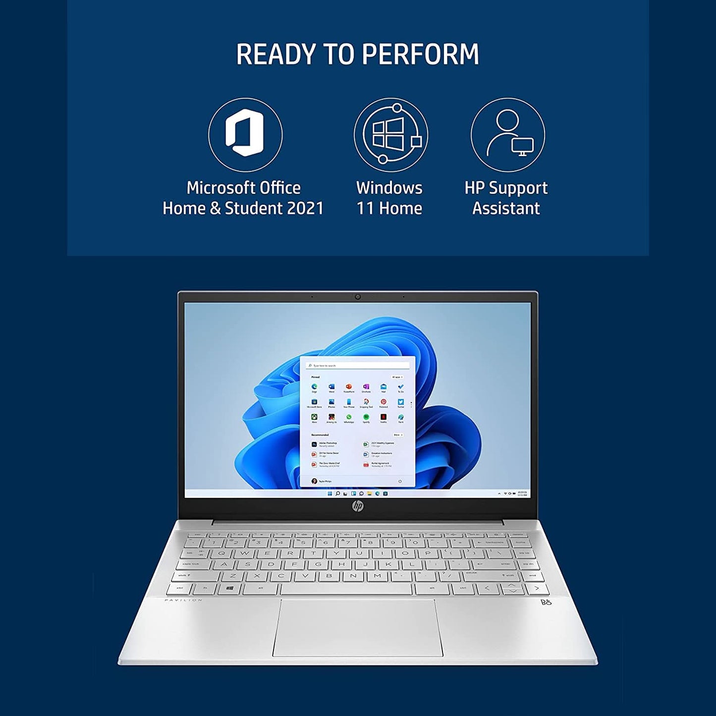 HP PAVILION 14 DV2053TU [CI5-1235U 12TH GEN/8GB/512GB SSD/WIN11 HOME+MSO/14.0 INCH/INTEGRATED GRAPHICS /1 YEAR(S)/SILVER]