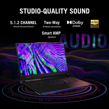 ASUS G733PZ-LL046WS [R9-7945HX RYZEN/16GB DDR4/1TB SSD/WIN11 HOME+MSO/17.3 INCH/12GB GRAPHICS RTX 4080/1 YEAR(S)/BLACK]