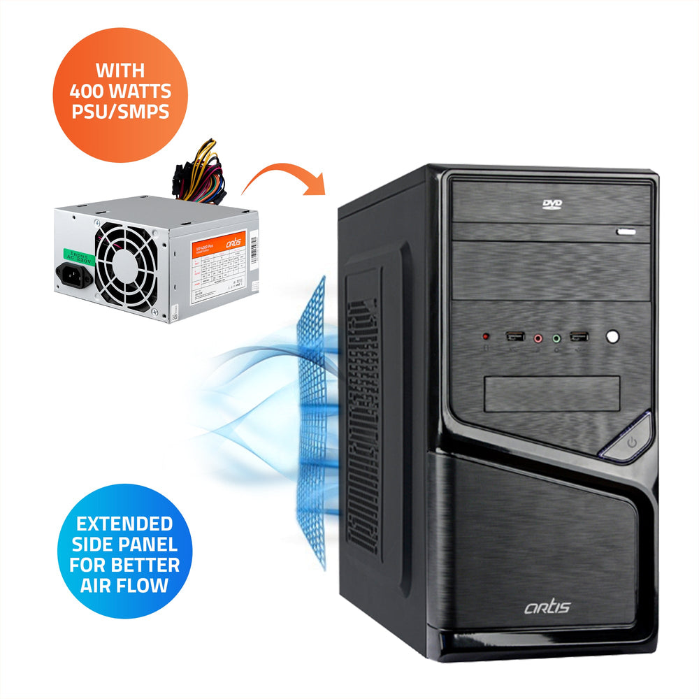 3330 3.0 Computer Cabinet Support Micro ATX Motherboard,1 x 80mm Fan with 400W Power Supply