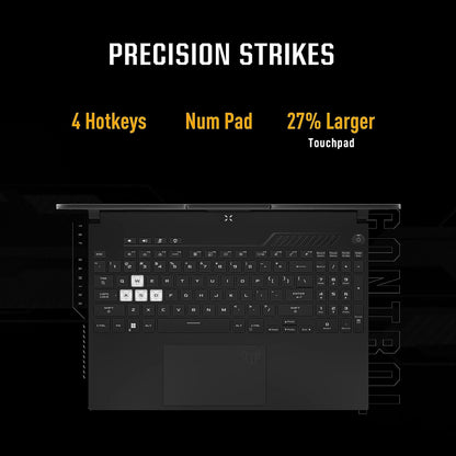 ASUS TUF GAMING DASH F15 FX517ZM-HF043WS [CI7-12650H 12TH GEN/16GB/1TB SSD/WIN11 HOME+MSO/15.6 INCH/6GB RTX 3060 GRAPHICS/1 YEAR(S)/BLACK]