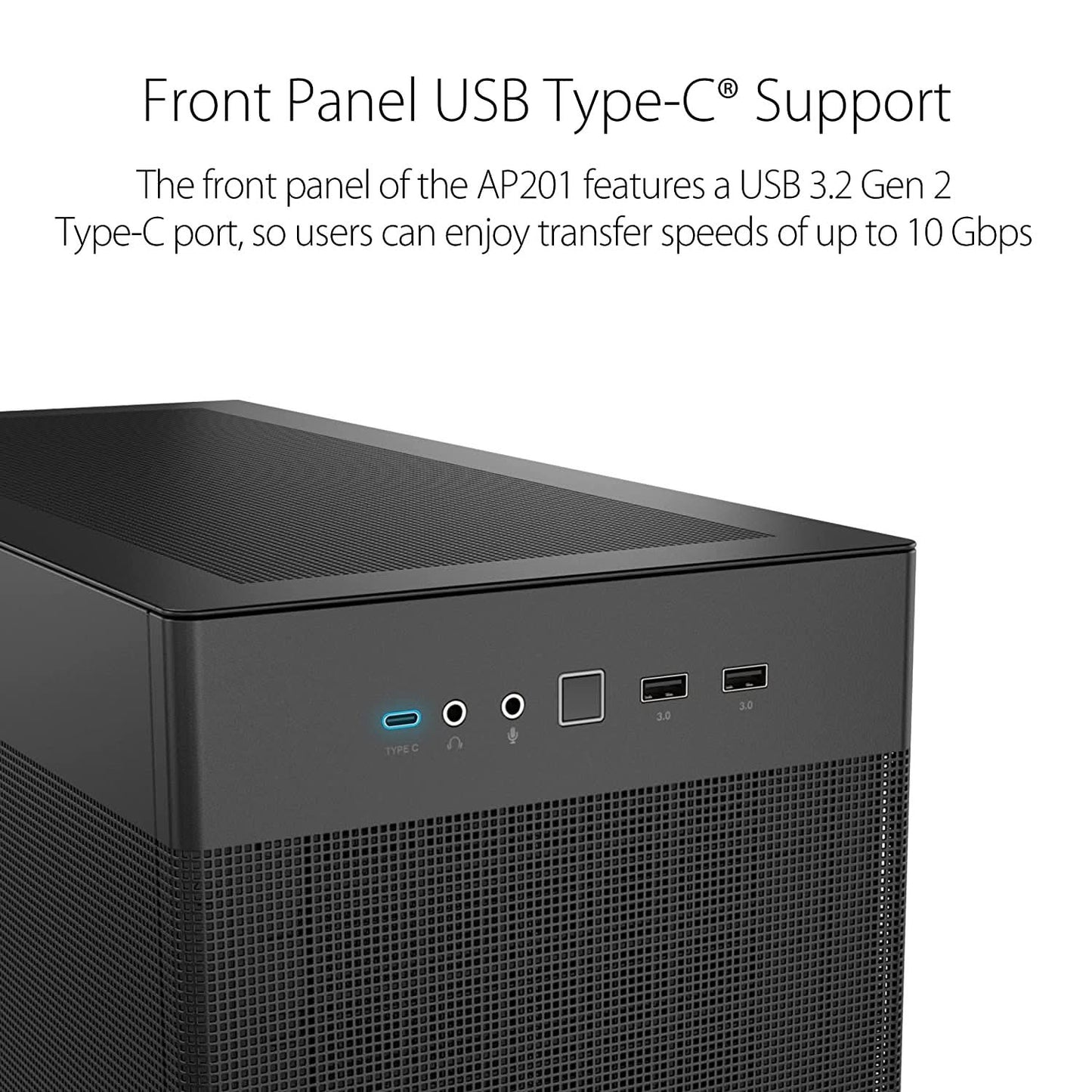 ASUS PRIME AP201 SMALL-TOWER MICRO-ATX CABINET BLACK