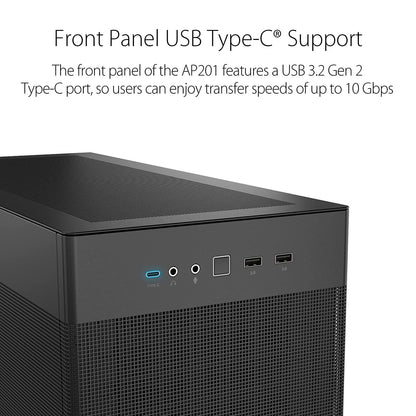 ASUS PRIME AP201 SMALL-TOWER MICRO-ATX CABINET BLACK