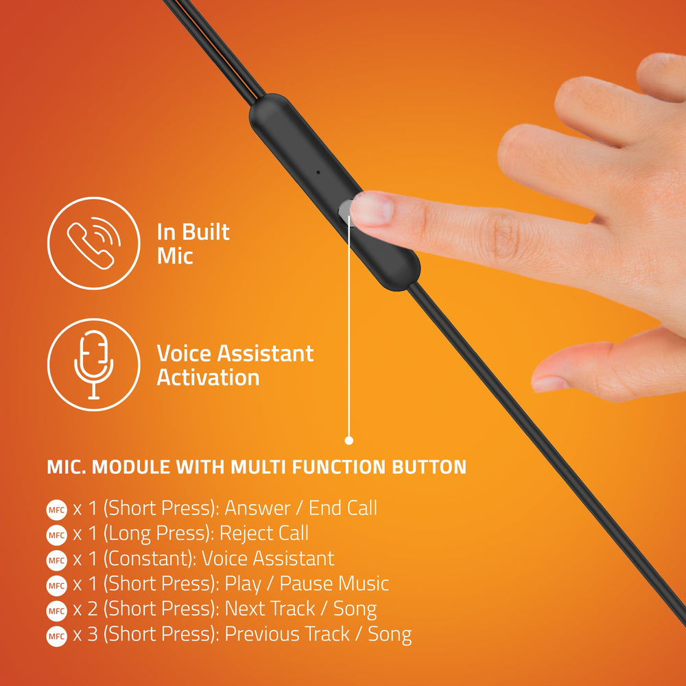 E500M In-Ear Wired Earphones With Mic