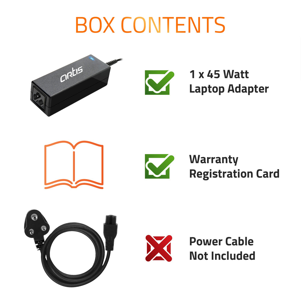 A0402 45Watt Laptop Adapter Compatible with Dell Laptops (19.5V/2.31A ,Pin : 4.5 x 3.0mm)