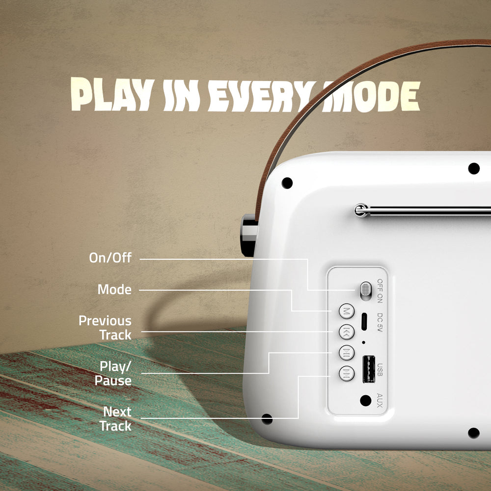 BT15 Retro Portable Wireless Bluetooth Speaker with Analog Control FM/USB & AUX Input (14W RMS Output)