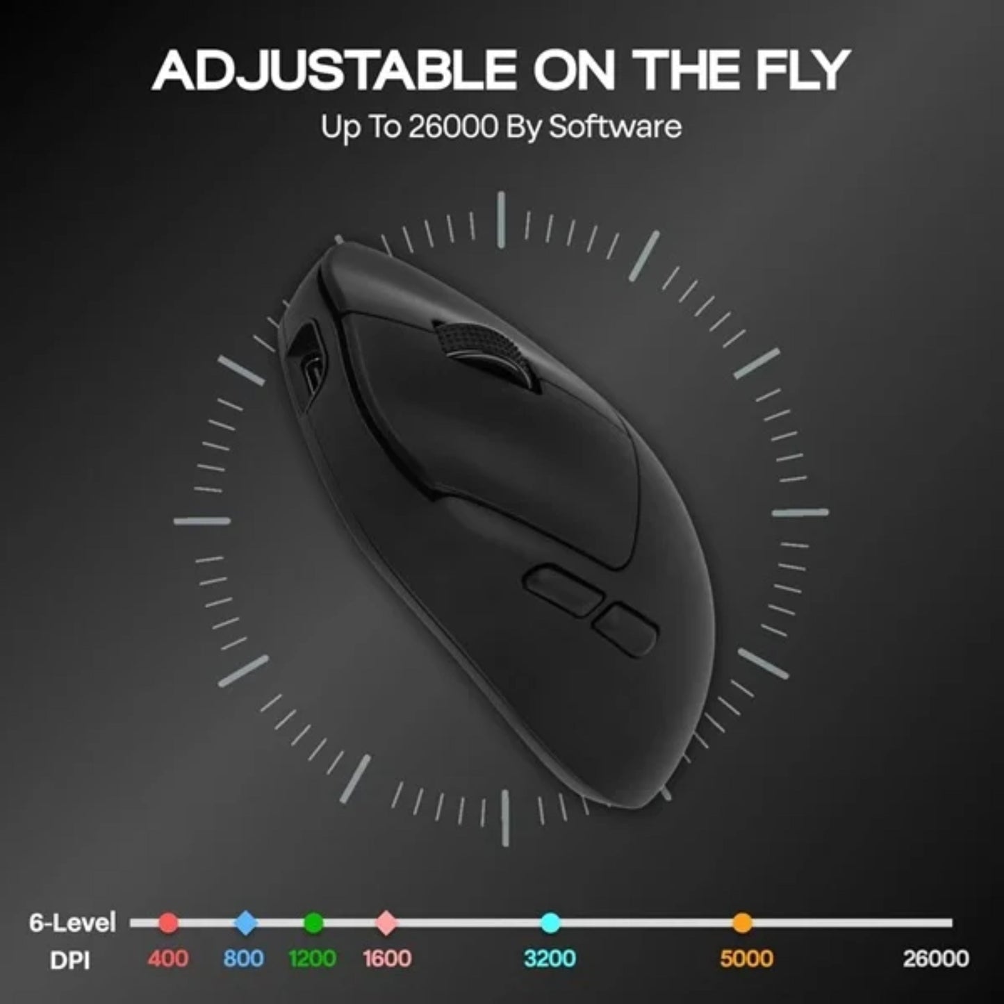 AULA SC800 TRI-MODE WIRELESS 2.4G/WIRED/BLUETOOTH ULTRA-LIGHTWEIGHT GAMING MOUSE | 37GRAMS, ADJUSTABLE 26000 DPI, PAW3395 SENSOR, 8000 POLLING RATE, ULTRA-PRECISE & DURABLE FOR GAMING | BLACK (SC800B)