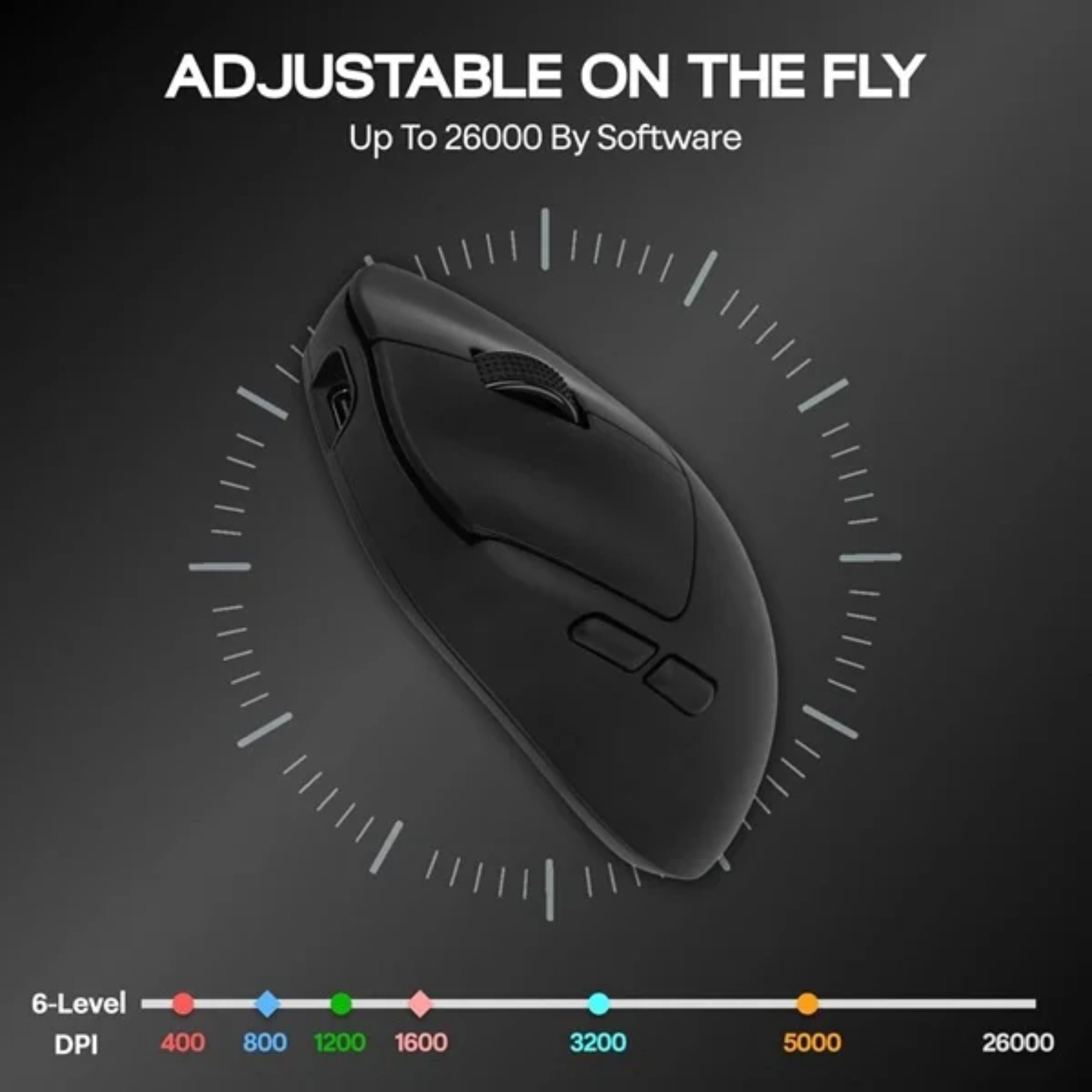 AULA SC800 TRI-MODE WIRELESS 2.4G/WIRED/BLUETOOTH ULTRA-LIGHTWEIGHT GAMING MOUSE | 37GRAMS, ADJUSTABLE 26000 DPI, PAW3395 SENSOR, 8000 POLLING RATE, ULTRA-PRECISE & DURABLE FOR GAMING | BLACK (SC800B)