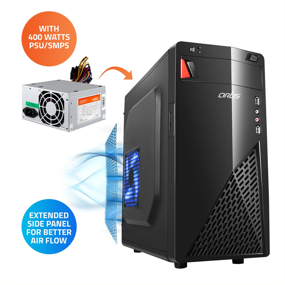 ICE 3.0 Computer Cabinet Support Micro ATX Motherboard,1 x 80mm Fan with 400W Power Supply