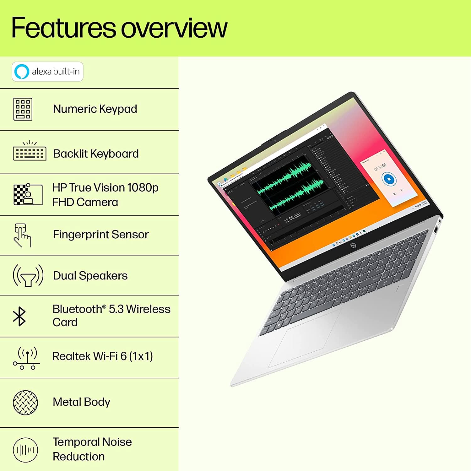 HP 15-FD0012TU [CI5-1335U 13TH GEN/8GB DDR4/1TB SSD/WIN 11 HOME +MSO/15.6 INCH/INTEGRATED GRAPHICS /1 YEAR(S)/SILVER]