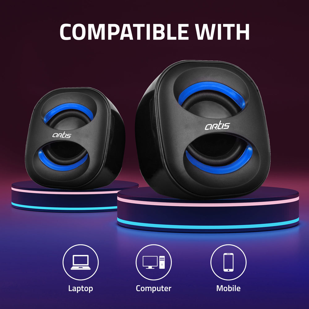MINI 2.0 USB Multimedia Speaker (Black-Blue)
