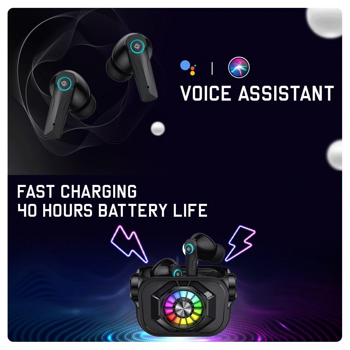 COSMIC BYTE COSMOBUDS X50 (BLACK) TWS