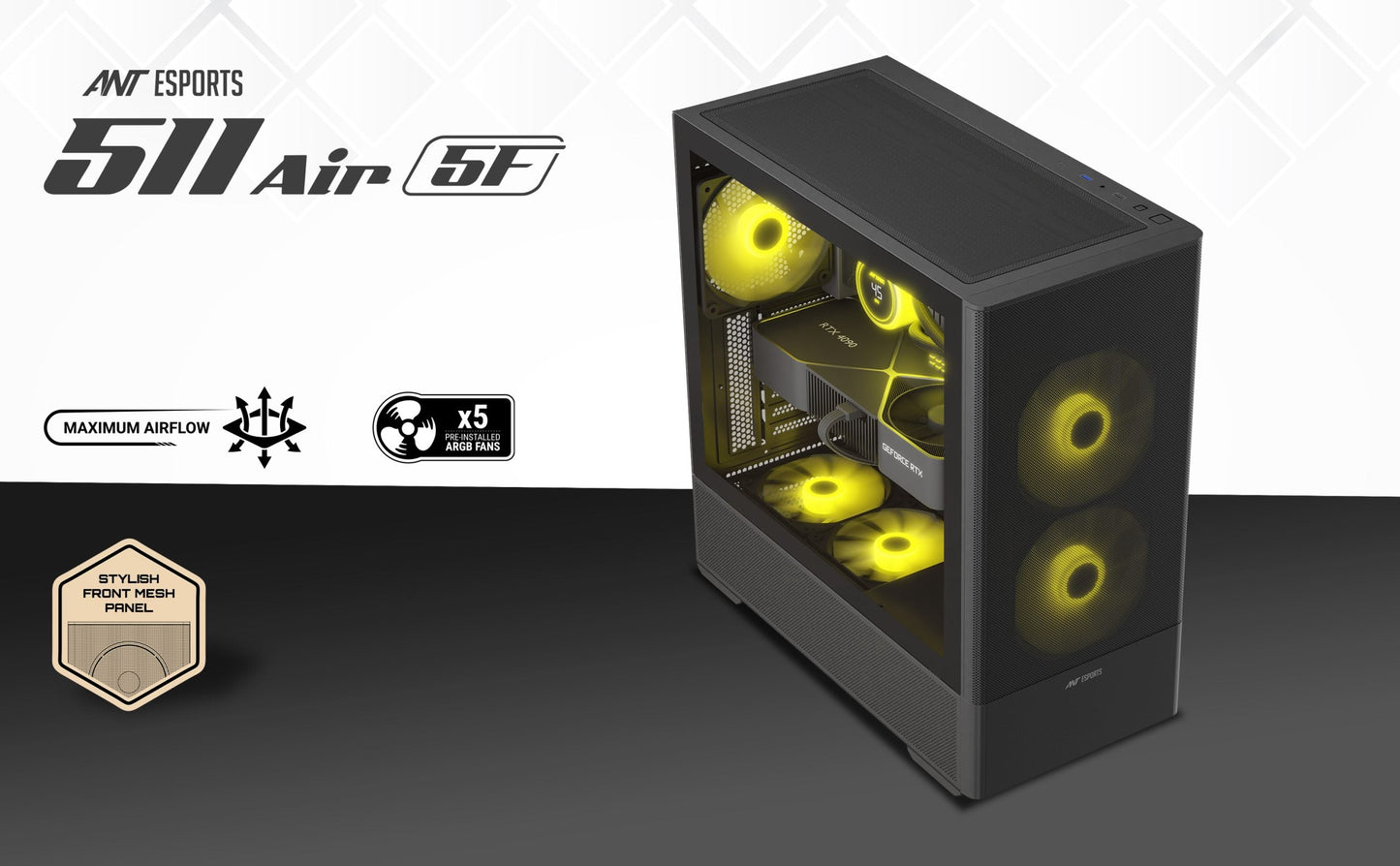 ANT ESPORTS 511 AIR 5F MID TOWER BLACK CABINET