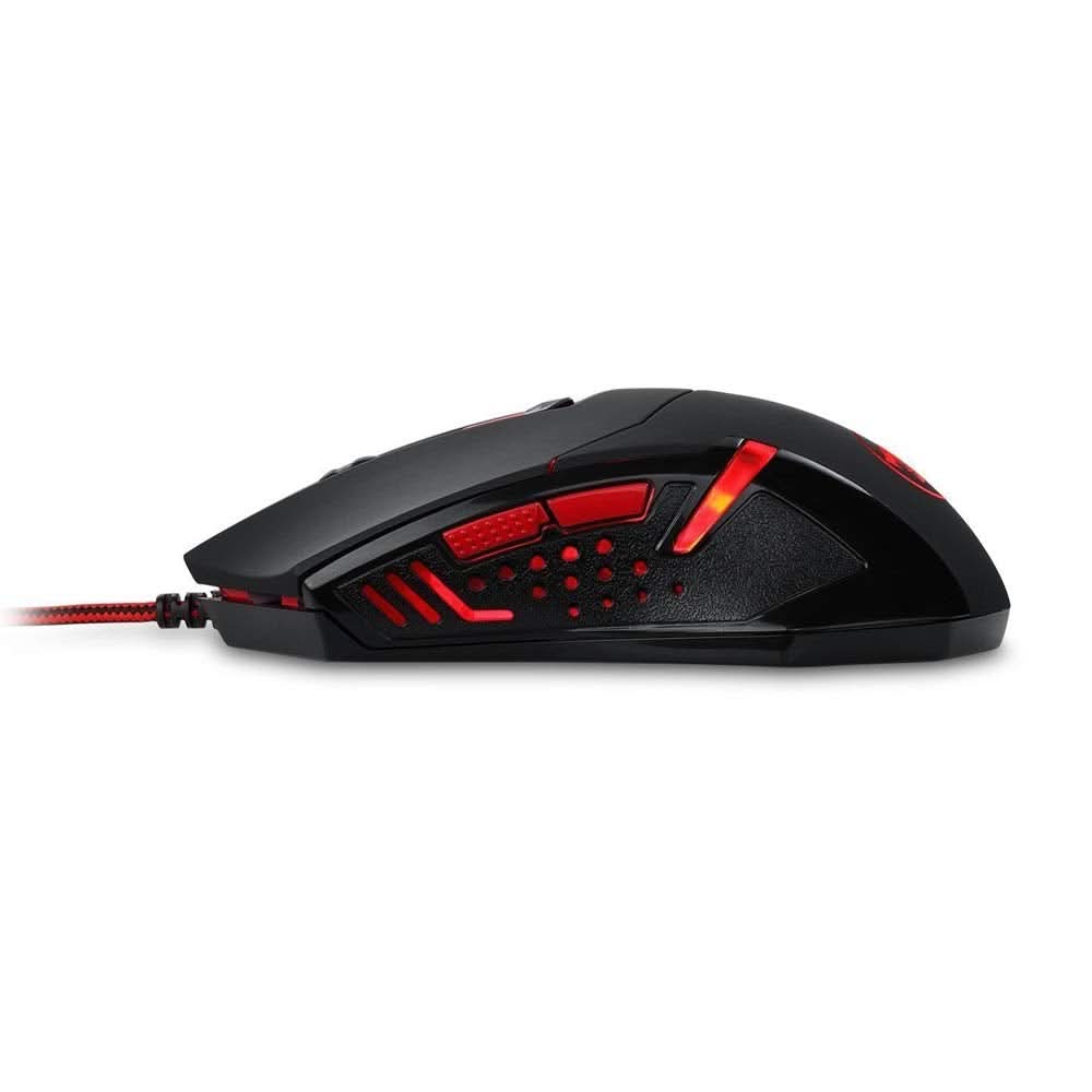 REDRAGON M601 RGB BLACKLIT 7200 DPI USB WIRED ERGONOMIC PROGRAMMABLE GAMING MOUSE (BLACK)