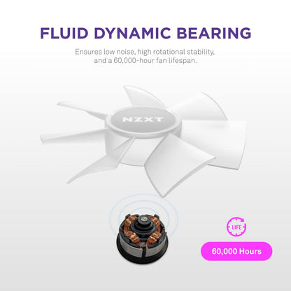 NZXT F120RGB CORE - 120MM RGB FAN - TRIPLE PACK (WHITE) W/RGB CONTROLLER RF-C12TF-W1