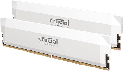 CRUCIAL PRO 64GB (2X32GB) DDR5-6400 UDIMM CL40 WHITE CP2K32G64C40U5W