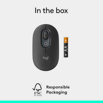 LOGITECH POP ICON COMPACT AND PORTABLE WIRELESS BLUETOOTH MOUSE - GRAPHITE
