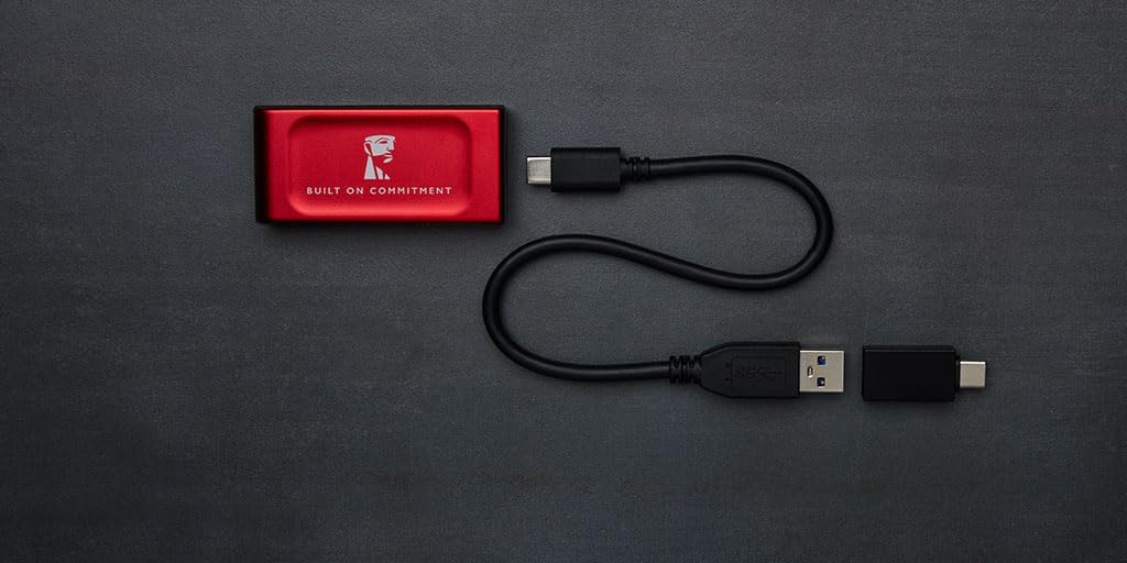 KINGSTON XS1000 1TB PORTABLE SSD RED | POCKET-SIZED | USB 3.2 GEN 2 | EXTERNAL SOLID STATE DRIVE | UP TO 1050MB/S | SXS1000R/1000G