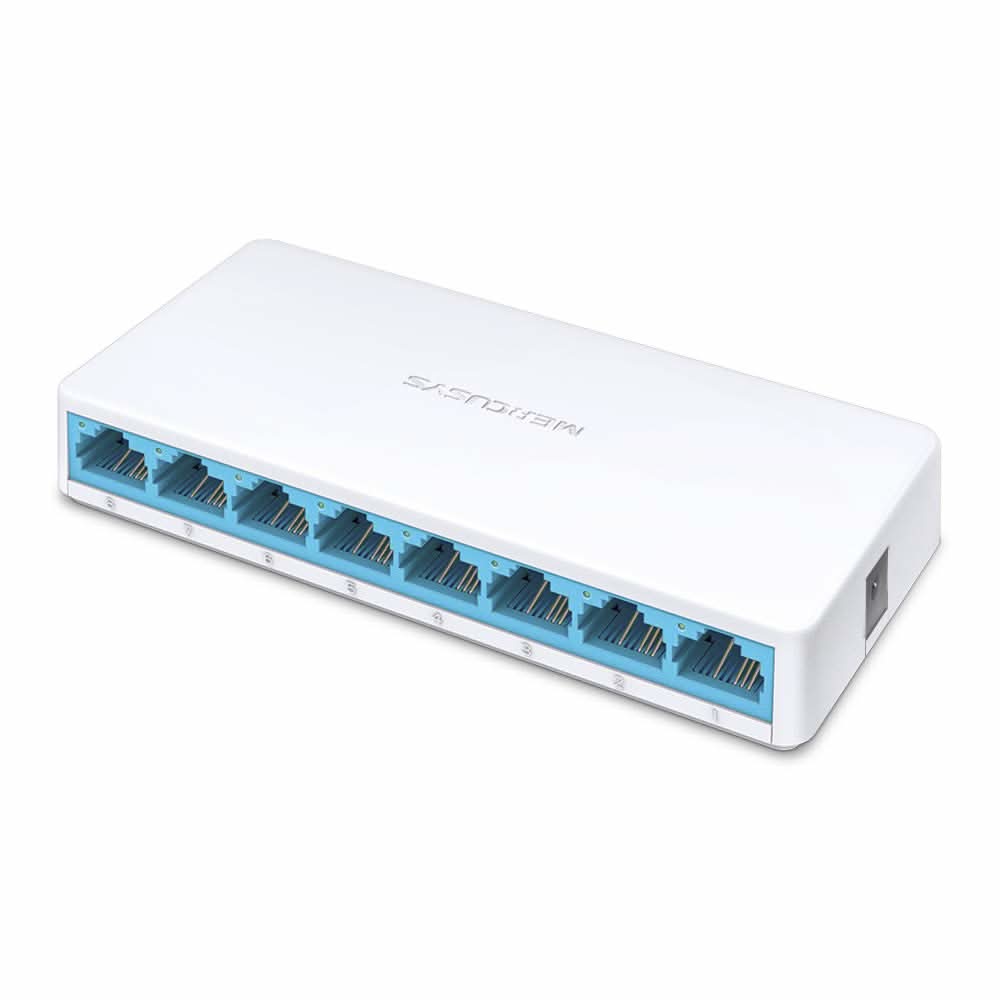 MERCUSYS MS108 8-PORT 10/100MBPS DESKTOP SWITCH | RJ45 PORTS | AUTO MDI/MDIX SUPPORTED | PLUG AND PLAY
