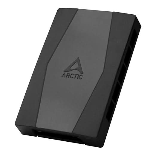 ARCTIC Case Fan Hub - 10-fold PWM Fan Distributor with SATA Power - Black