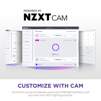 NZXT F120RGB CORE - 120MM HUB-MOUNTED RGB FAN - SINGLE PACK (BLACK)-RF-C12SF-B1