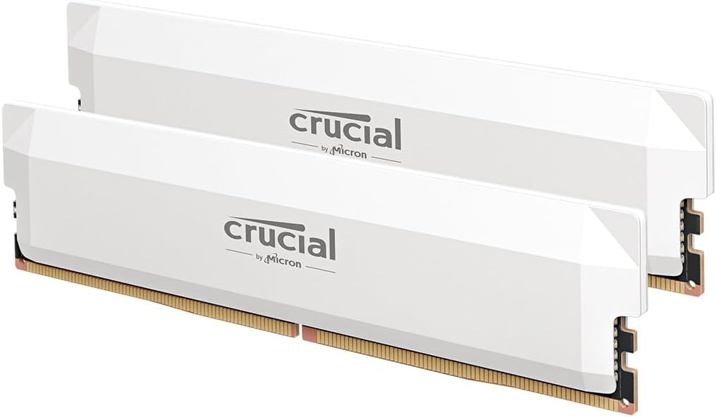 CRUCIAL PRO OVERCLOCKING 32GB KIT (2X16GB) DDR5-6000 UDIMM CL36 WHITE (16GBIT) RAM CP2K16G60C36U5W