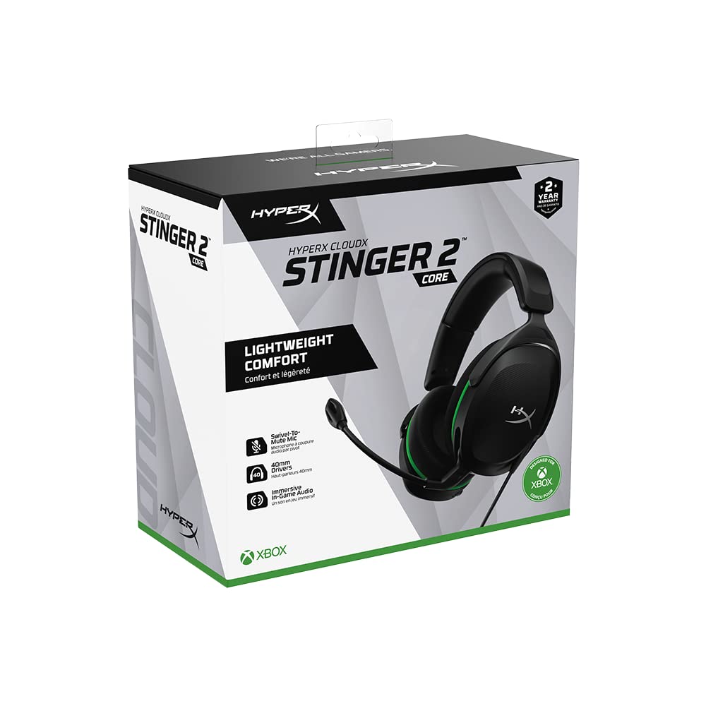 HYPERX CloudX Stinger 2 Core Wired 3.5mm Stereo Gaming Headphone ( Black ) ( PC / Mac / Xbox / PS4 / PS5 )