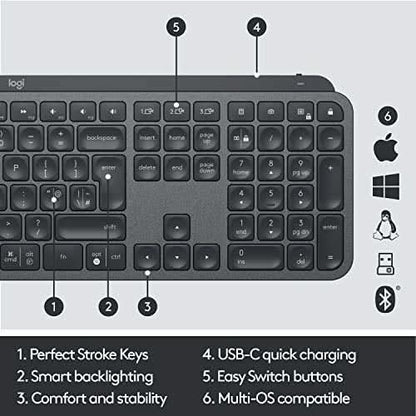 LOGITECH MX KEYS S WIRELESS KEYBOARD BLACK