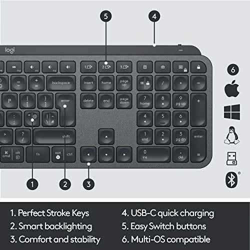 LOGITECH MX KEYS S WIRELESS KEYBOARD BLACK