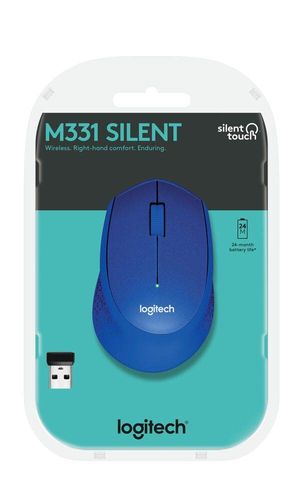 LOGITECH M331 Silent Plus Wireless Ergonomic Gaming Mouse ( 910-004915 ) ( 1000DPI / 3 Macro Button ) ( Blue )