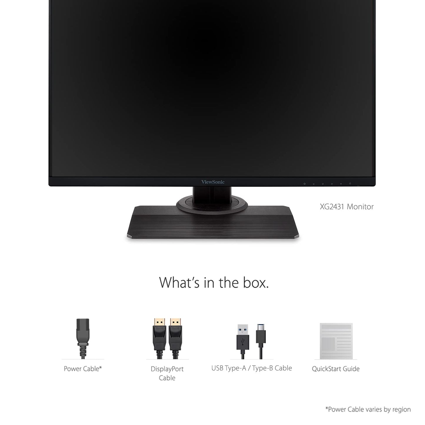 VIEWSONIC 60.96 CM (24") FHD FAST IPS 240HZ 0.5MS PREMIUM GAMING MONITOR,BLUR BUSTERS 2.0 CERTIFIED, VESA HDR 400, HEIGHT ADJUSTMENT, TILT, PIVOT, SWIVEL, HDMI,DP, USB A,B &104% SRGB-XG2431