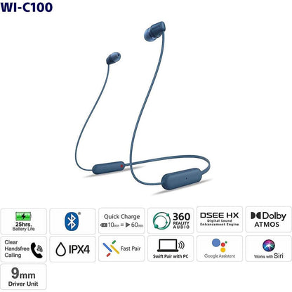 SONY WI-C100/CZ TAUPE WIRELESS HEADPHONES
