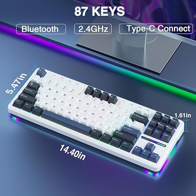 AULA F87 SMOKE BLUE SWITCH MECHANICAL GAMING KEYBOARD