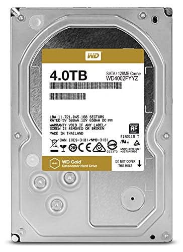 WESTERN DIGITAL 4TB GOLD INTERNAL SATA HARD DRIVE