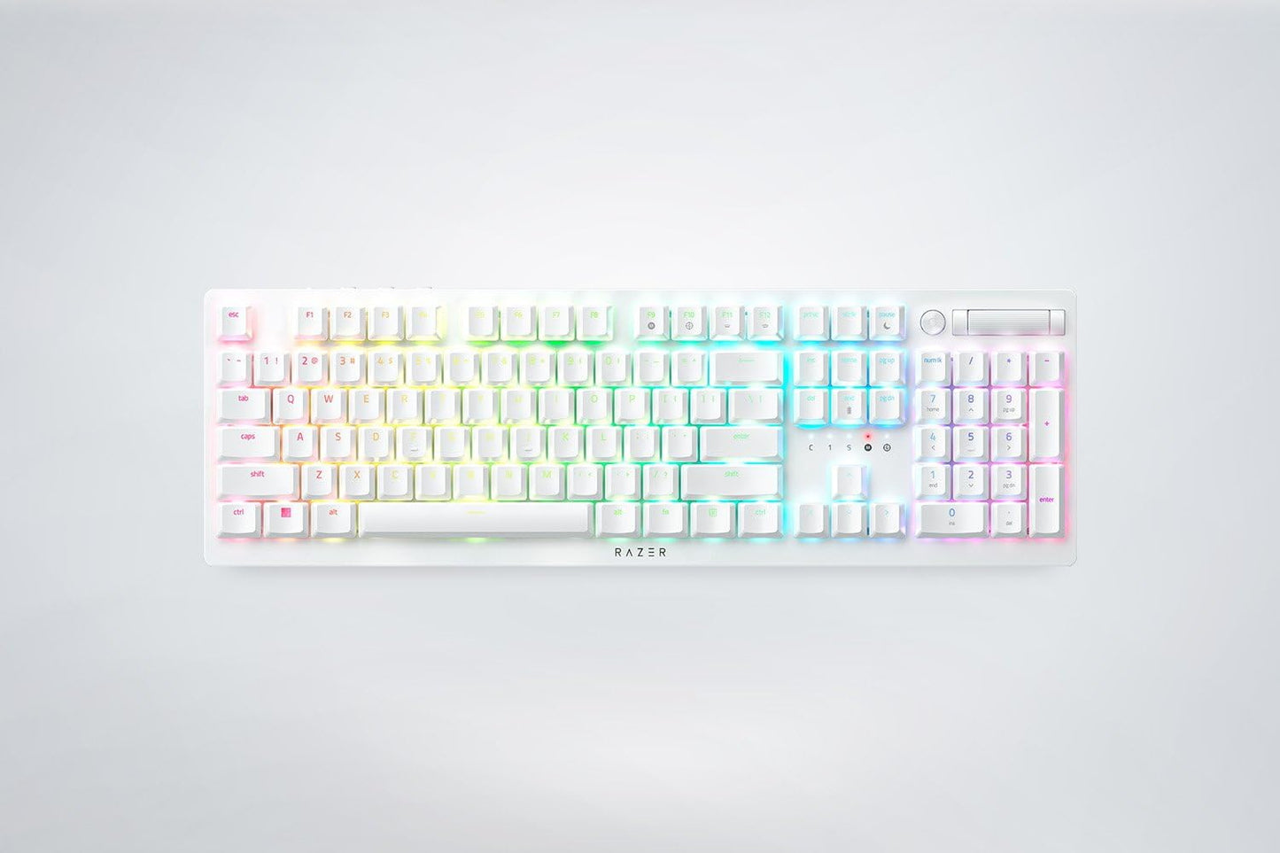 RAZER DEATHSTALKER V2 PRO - WIRELESS LOW PROFILE OPTICAL GAMING KEYBOARD (CLICKY PURPLE SWITCH) - WHITE RZ03-04363500-R3M1