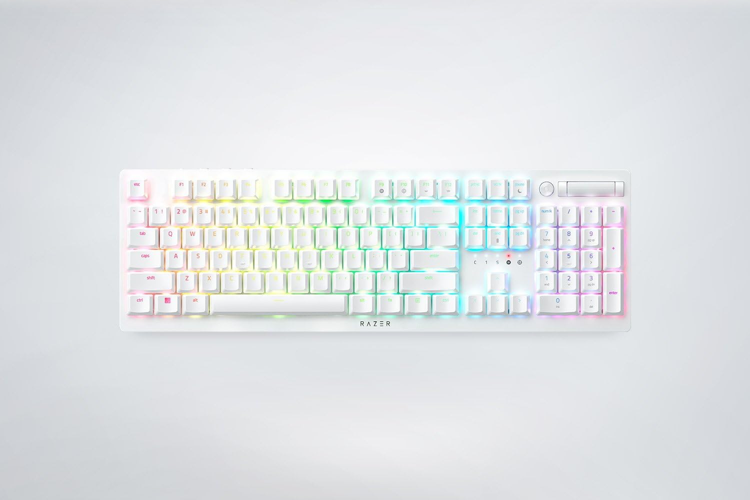 RAZER DEATHSTALKER V2 PRO - WIRELESS LOW PROFILE OPTICAL GAMING KEYBOARD (CLICKY PURPLE SWITCH) - WHITE RZ03-04363500-R3M1
