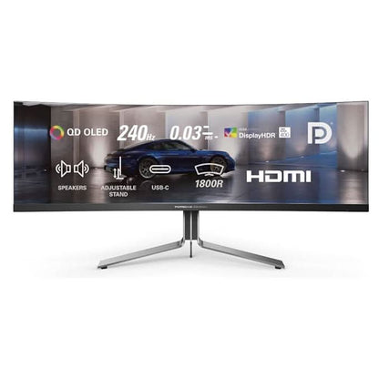 AOC Agon 49, QD -OLED , 240 Hz , 0.03 MS , 1000 cd/m² , USB-C ( 90 W ) , KVM Switch , HDMI 2.0 x 2, DP 1.4 x 2, USB-3.2 x1