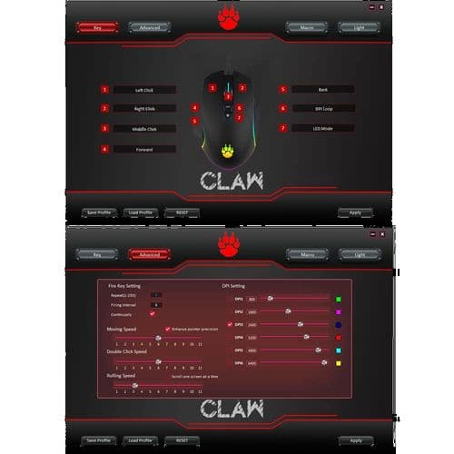 CLAW Chuff Wired Ergonomic Gaming Mouse ( 6400DPI / 7 Macro Buttons ) ( Black )